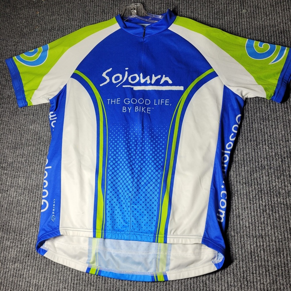 Primal Sojourn Men's XL 1/2 Zip Up Multi‎ Color Pockets Bike Cycling Jersey Top